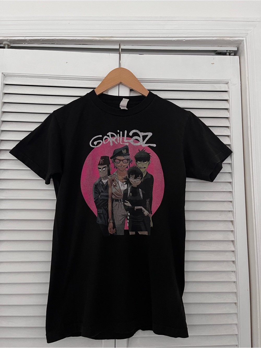 Tultex Black Gorillaz Graphic Tee with Pink Circle